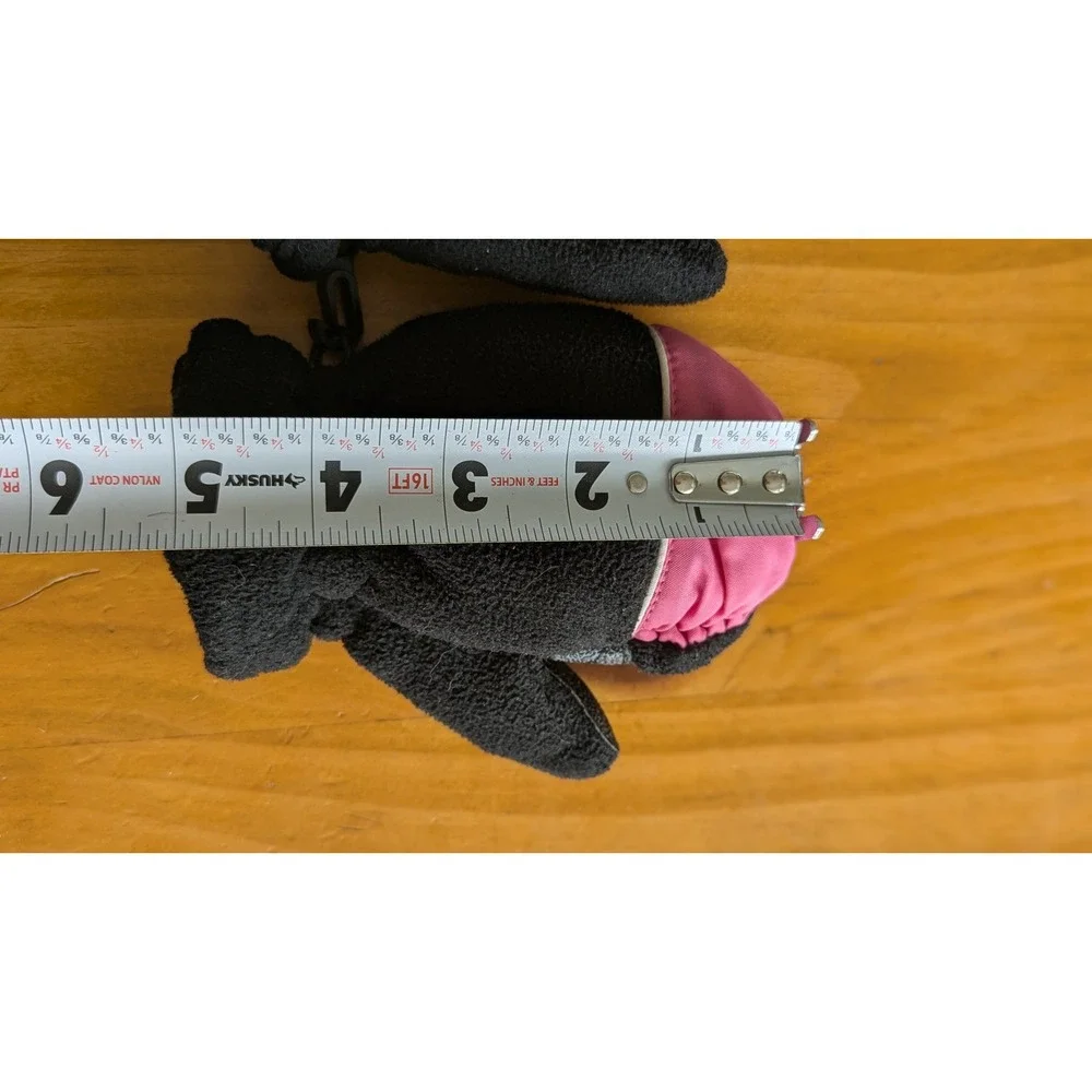 Thinsulate Kids Fleece Mittens Black Pink 40g Insulation FT39A679 One Size‎